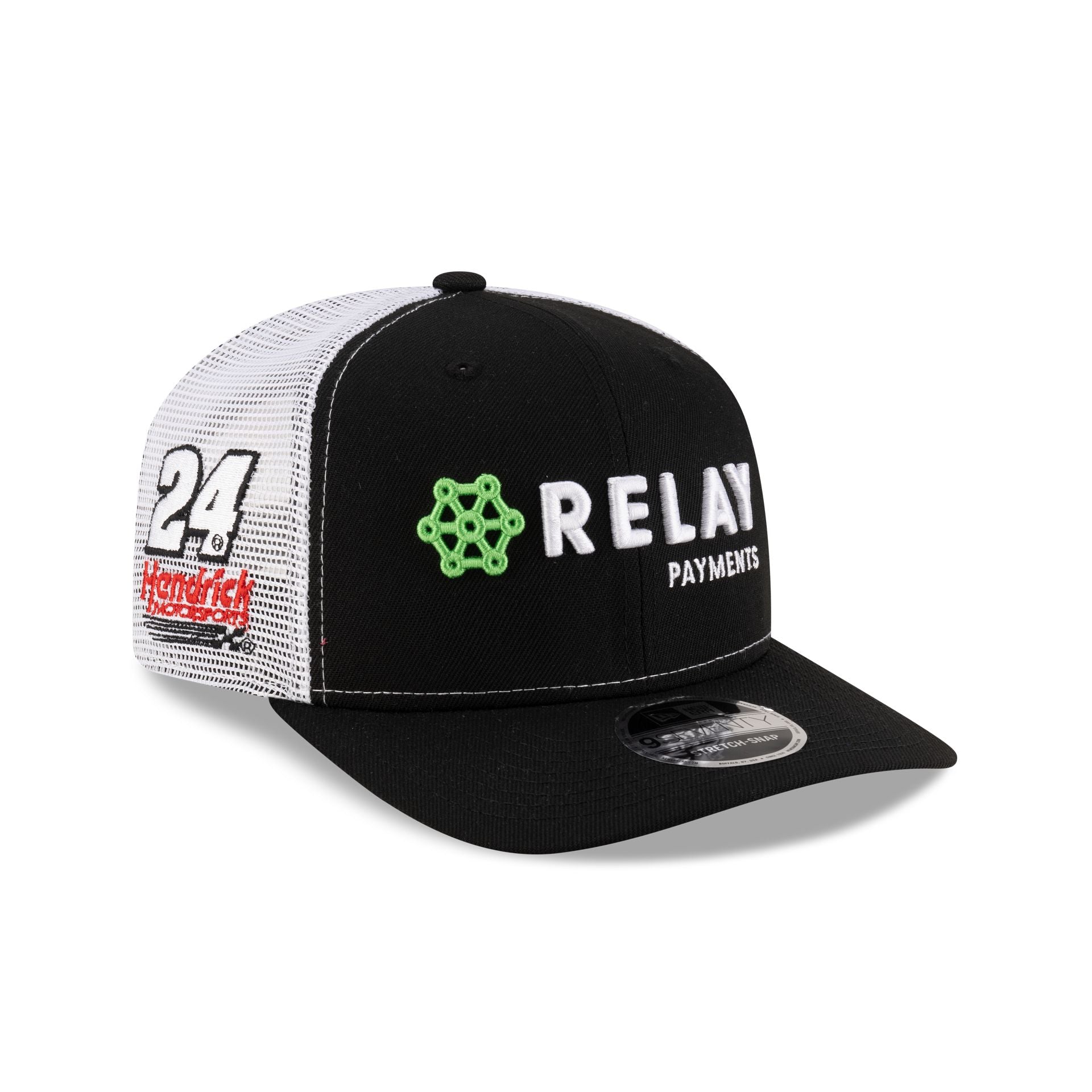 new era William Byron Relay Payments Partner 9SEVENTY Stretch-Snap Trucker