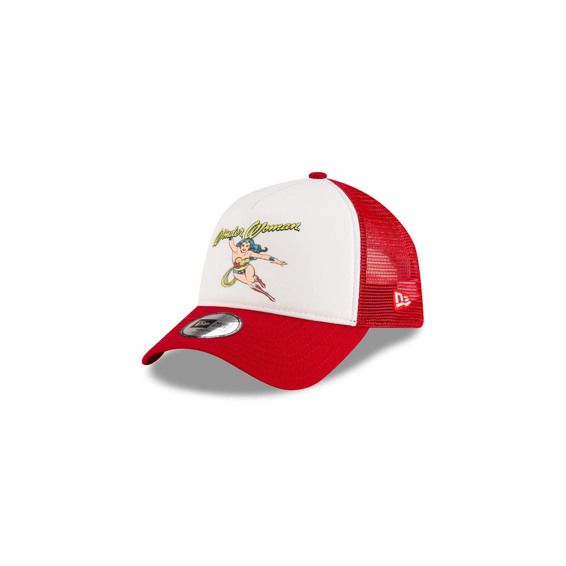 new era Wonder Woman Kids Scarlet 9FORTY A-Frame Trucker